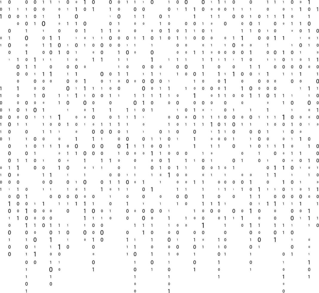 Digital binary code. Computer matrix data falling numbers. Binary code. Binary code matrix. vector
