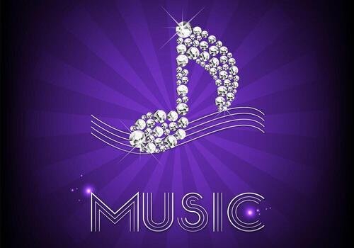 Diamond Music Note Background Vector