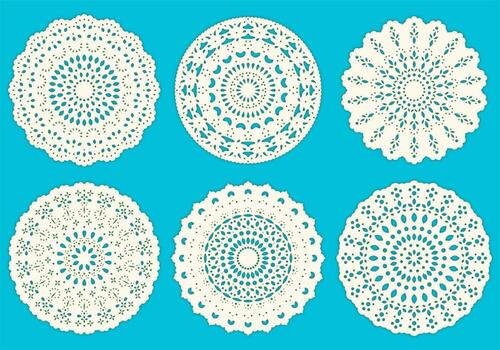 Crochet Lace Vector Circles