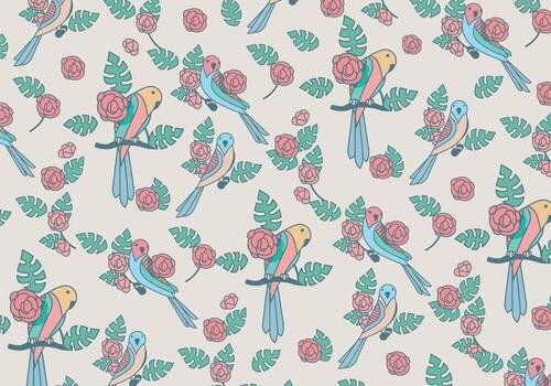 Budgie Beauty Pattern Vector