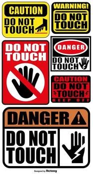 Vector Set Of DO NOT TOUCH Signs