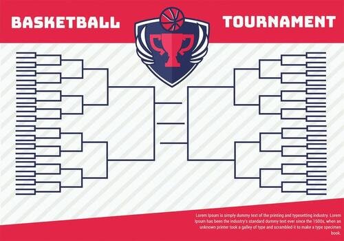 Basketball Tournament Bracket Poster vector