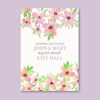 Watercolor Wedding Invitation vector