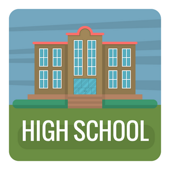 Flat High School vector