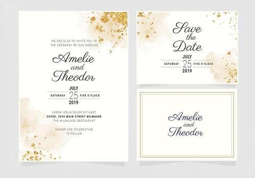 Vector Wedding Invitation Template