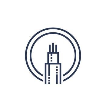 optic fiber cable vector icon, linear