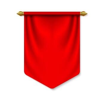 Empty 3D Pennant template vector