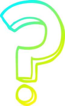 cold gradient line drawing cartoon question mark vector