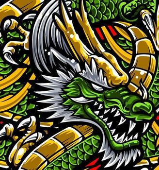 green dragon vector