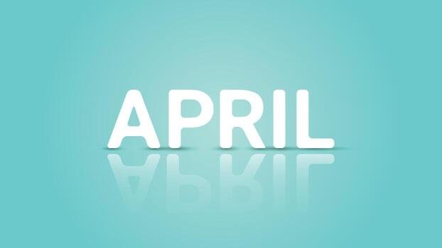 April Text in 3D Style vector