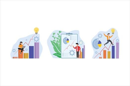 Financial Management Flat Bundle Design vector