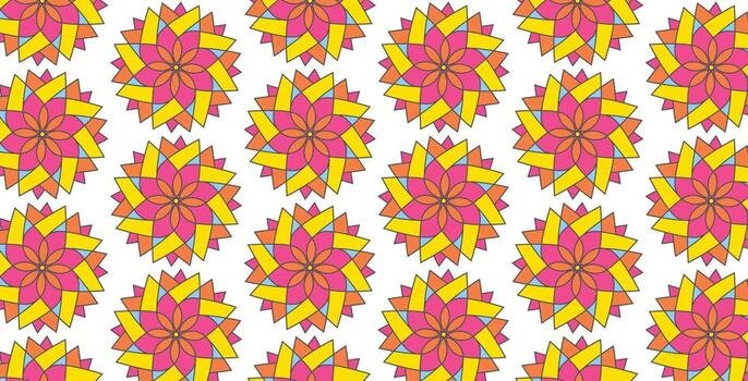 mandala flower seamless pattern vector