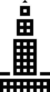 tower hotel skyscraper town building - solid icon vector