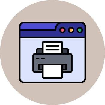 Web Printer Vector Icon