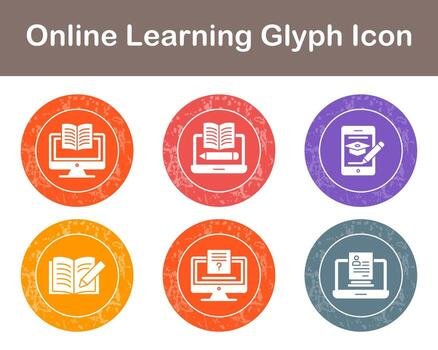 Online Learning Vector Icon Set
