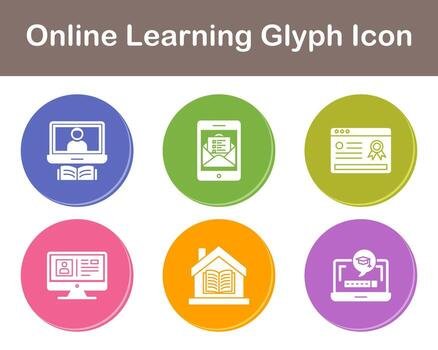 Online Learning Vector Icon Set