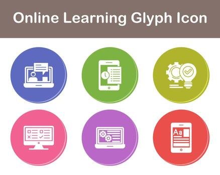 Online Learning Vector Icon Set