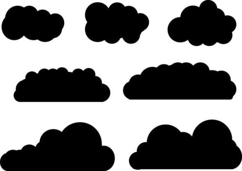 Black Cloud Pack Vector Symbol
