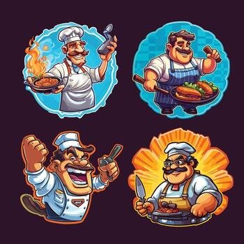 bbq chef mascot vector