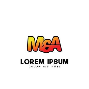 MA Initial Logo Design Vector