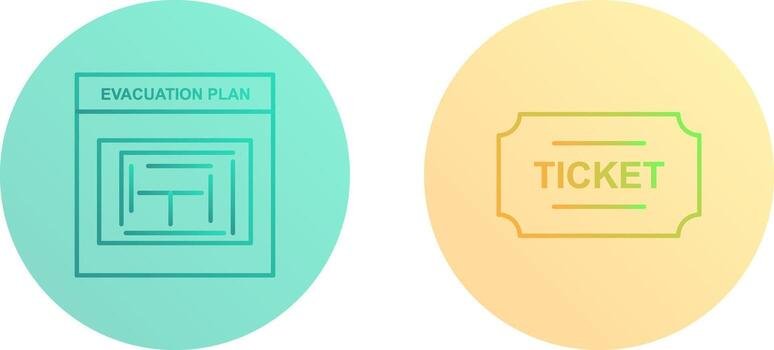 Evacuation Plan and Tickets Icon vector