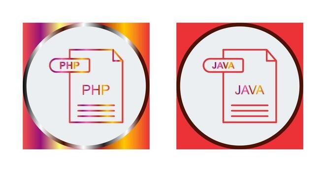 PHP and Java Icon vector