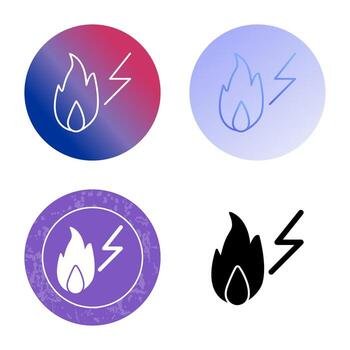 Unique Electricity Fire Vector Icon