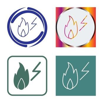Unique Electricity Fire Vector Icon