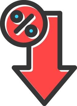 Decrease Creative Icon Design vector