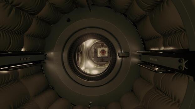 inside empty space station interior video