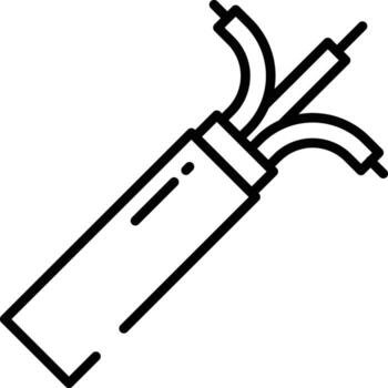 Broken Wire outline illustration vector