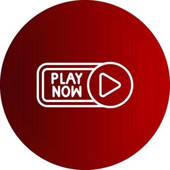 Play Now Line Button Icon vector