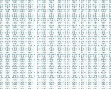 Binary code matrix. Binary code, encryption element. Stream binary code zero one abstract matrix white background with binary computer code. vector