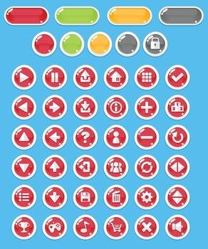Red Casual Candy Game UI Button vector