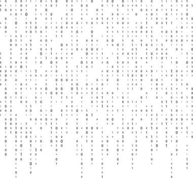 Digital binary code. Computer matrix data falling numbers. Binary code. Binary code matrix. vector