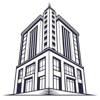 building logo solid white background vector