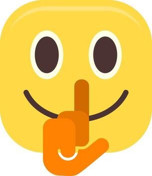Shushing Face Flat Icon vector