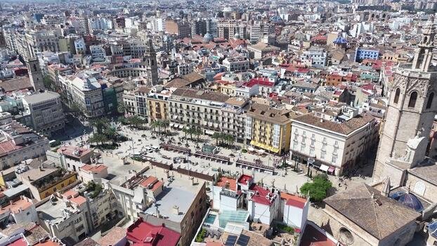 Aerial Landscape of Cathedral of Valencia at Valencia in valence community Spain. Amazing Scene. video