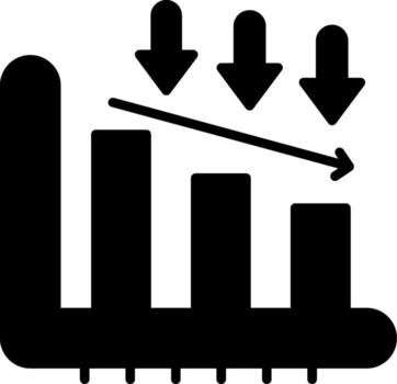 Decrease Bar Graph Glyph vector
