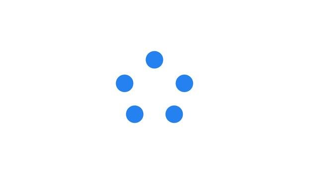 Five dots cluster blinking sequentially loading icon animation. Animated loader isolated on white transparent. Web design component 4K . Buffer, spinner, preloader. User interface element video