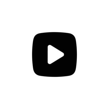 Simple Flat Rounded Square Play Button Navigation User Interface Element vector