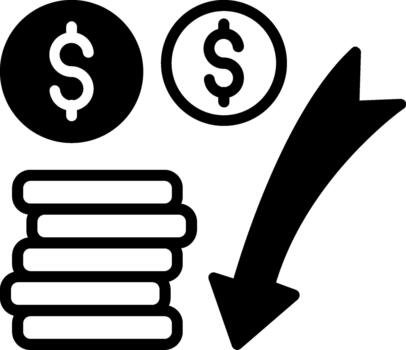 Decrease Flat Design Piece vector