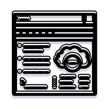 Browser interface displaying cloud computing data dashboard vector