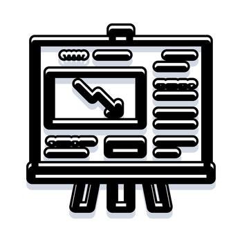 Chart board showing financial decrease data analysis vector