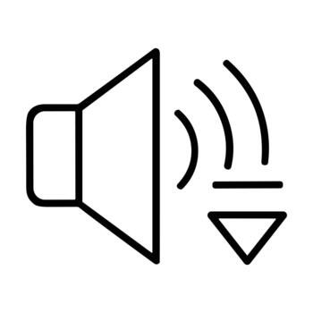 Volume Down Icon Represents Audio Level Decrease vector