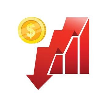 Currency Decrease Arrow Illustration vector